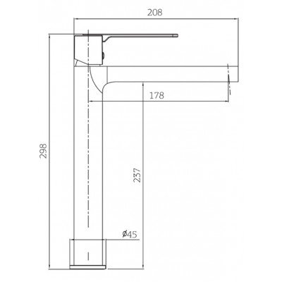 Orabella Marea Αναμεικτική Μπαταρία Νιπτήρα Ψηλή Black Mat 10322