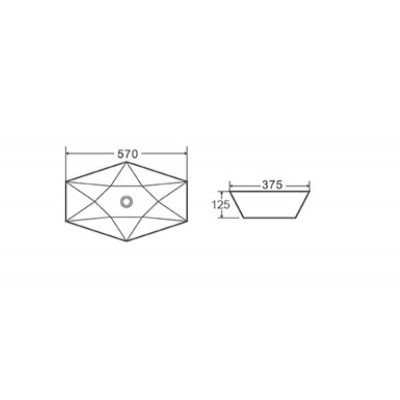 Karag Lt1138 Επικαθήμενος Νιπτήρας Πορσελάνης 57x37.5cm Λευκός