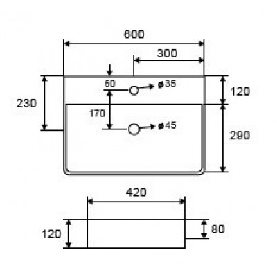 1 Karag LT2173 Επικαθήμενος Νιπτήρας Πορσελάνης 60x42cm Λευκός