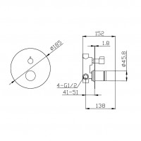 Karag Joan 24668-425A Μίκτης Μπαταρίας Εντοιχισμού Ντουζιέρας 2 Εξόδων Chrome