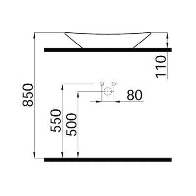 Idevit Plato Επικαθήμενος Νιπτήρας Πορσελάνης 58x39cm Μαύρος  254902