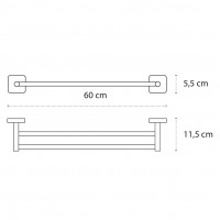 Karag Quattro Bianco Πετσετοκρεμάστρα Διπλή 60cm - 426266