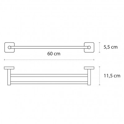 Karag Quattro Bianco Πετσετοκρεμάστρα Διπλή 60cm - 426266