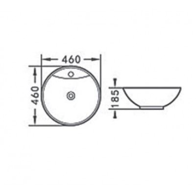 KLP Flower Επικαθήμενος Νιπτήρας Πορσελάνης 46x46cm Λευκός  444926