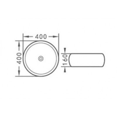 KLP 500004 Επικαθήμενος Νιπτήρας Πορσελάνης 40x40cm Χρυσός