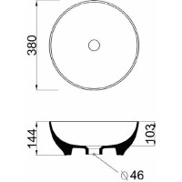 Orabella Olympia Επικαθήμενος Νιπτήρας Φ38x14.4cm Trend Round 02 Black Matt