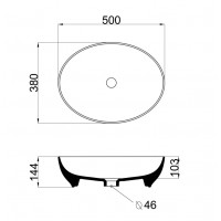 Orabella Olympia Επικαθήμενος Νιπτήρας 50x38x14.4cm Trend Oval 02 White Glossy