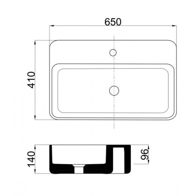 Orabella Olympia Επικαθήμενος Νιπτήρας 65x41x14cm Tratto 65 White Glossy