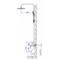 Kls Atena - Μπαταρία Λουτρού με Στήλη Πλήρης Black Matt 690650AMB