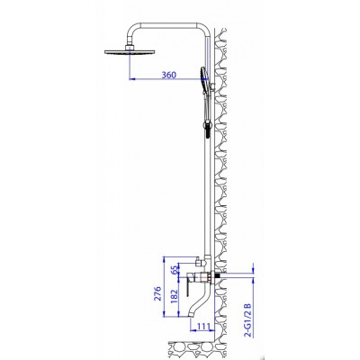 Kls Atena - Μπαταρία Λουτρού με Στήλη Πλήρης Brushed Nickel 690650ABN