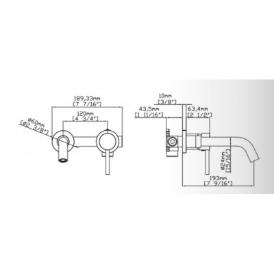 Karag Artemis 911-P Σετ Μίκτης & Στόμιο Εντοιχισμού Νιπτήρα 1 Εξόδου Rose Gold