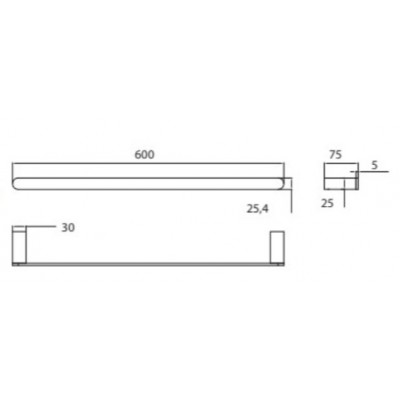 Karag Artemis Gun Metal Πετσετοκρεμάστρα 60cm- A0350145