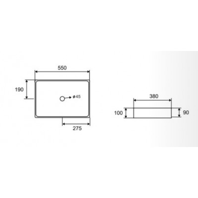 1 Karag Saturn Επικαθήμενος Νιπτήρας σετ βαλβίδα 55x38cm Oro BB9812-BG