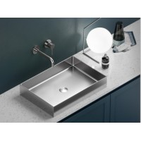 Karag Saturn Επικαθήμενος Νιπτήρας σετ βαλβίδα 55x38cm Brushed Steel BB9812-BS