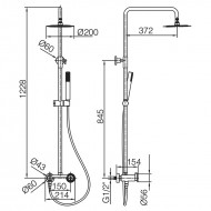 Imex Olimpo Ρυθμιζόμενη Στήλη Ντουζ με Μπαταρία 88-124cm BDC033