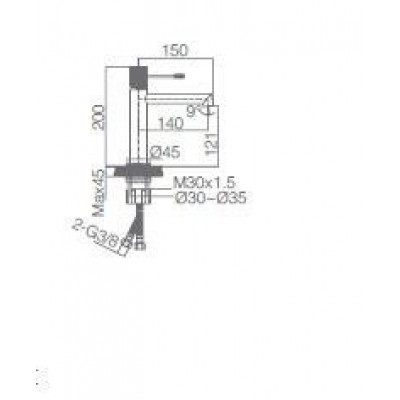 Imex Line Αναμεικτική Μπαταρία Νιπτήρα Chrome BDD038-1