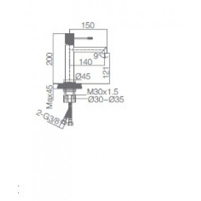 Imex Line Αναμεικτική Μπαταρία Νιπτήρα Gold PVD BDD038-1OC