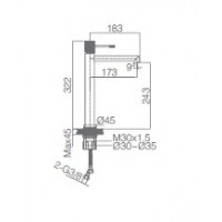 Imex Line Black Αναμεικτική Μπαταρία Νιπτήρα Ψηλή Μαύρη Ματ BDD038-3NG