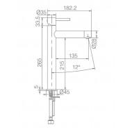 Imex Moscu Αναμεικτική Μπαταρία Νιπτήρα Ψηλή Inox Ασημί Ανοξείδωτη 316L BDK034-3