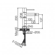 Imex Monza Αναμεικτική Μπαταρία Μπιντέ Chrome BDM039-2