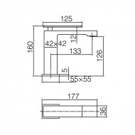 Imex Pisa Αναμεικτική Μπαταρία Νιπτήρα Rose Gold Mat BDP048-1ORC