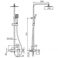 Imex Pisa Ρυθμιζόμενη Στήλη Ντουζ με Μπαταρία 88-124cm BDP048