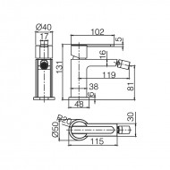 Imex Roma Αναμεικτική Μπαταρία Μπιντέ Gold Mat BDR001-2OC