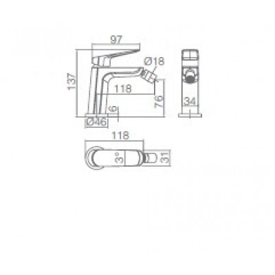 Imex Belgica Αναμεικτική Μπαταρία Νιπτήρα Chrome BDZ044-1