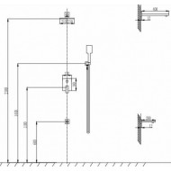 Karag Delos CFT205 Σετ Μίκτης, Στόμιο & Τηλέφωνο Εντοιχισμού Ντουζιέρας 3 Εξόδων Black Matt