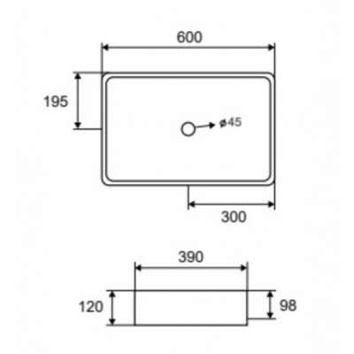 Karag Dion Επικαθήμενος Νιπτήρας σετ βαλβίδα 60x39cm Stracciatella CS-0069-E3