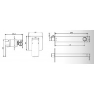 Karag Delos FV11Q299-2CP Σετ Μίκτης & Στόμιο Εντοιχισμού Νιπτήρα 1 Εξόδου Chrome