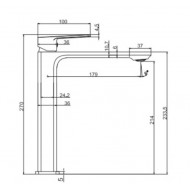 Karag Delos Αναμεικτική Μπαταρία Νιπτήρα Ψηλή Black Matt FV11C299H-BL