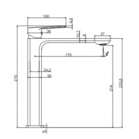 Karag Delos Αναμεικτική Μπαταρία Νιπτήρα Ψηλή Black Matt FV11C299H-BL