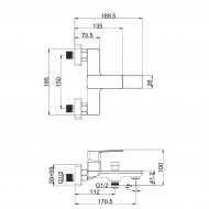 Karag Delos Cromo FW41C299-1CP Αναμεικτική Μπαταρία Μπανιέρας Ασημί