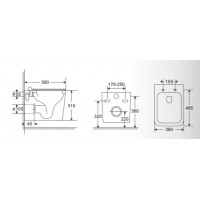 Karag LT Λεκάνη Κρεμαστή Rimless με Κάλυμμα Soft Close Λευκή  58CM LT003E-R