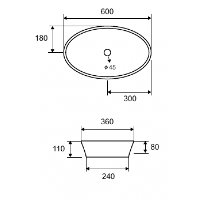 Karag LT1132 Επικαθήμενος Νιπτήρας Πορσελάνης 61x36cm Λευκός