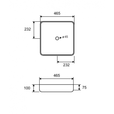 Karag LT2183-N Επικαθήμενος Νιπτήρας Πορσελάνης 47x47cm Λευκός