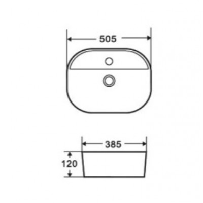 Karag LT 2202 Επικαθήμενος Νιπτήρας Πορσελάνης 50.5x38.5cm Λευκός