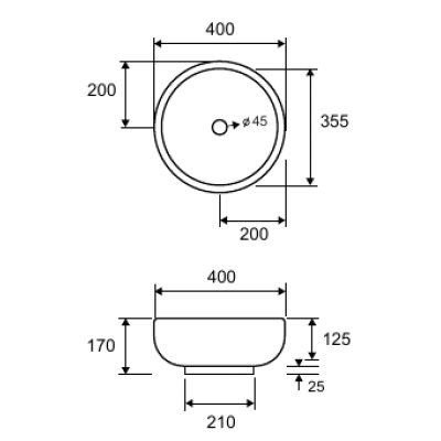 Karag LT3065 Επικαθήμενος Νιπτήρας Πορσελάνης 40x40cm Λευκός