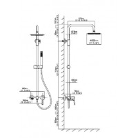 Karag Artemis Ρυθμιζόμενη Στήλη Ντουζ με Μπαταρία Chrome SO551B-C