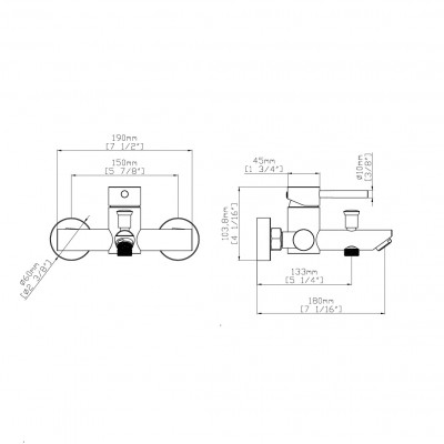 Karag Artemis SO903F12-C Αναμεικτική Μπαταρία Μπανιέρας Ασημί