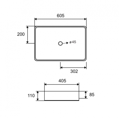 Karag LT2174 Επικαθήμενος Νιπτήρας Πορσελάνης 60.5x40.5cm Λευκός