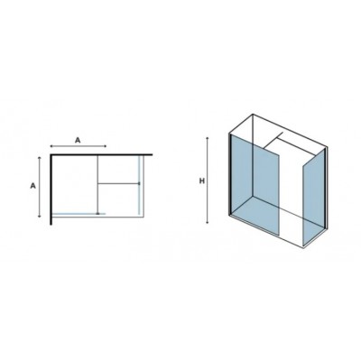 Karag Walkin 2 Διαχωριστικό Ντουζιέρας 110x70x200cm Clear Glass Nero