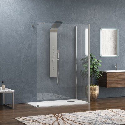 Karag Walkin 4 Διαχωριστικό Ντουζιέρας 110x90x200cm Clear Glass Cromo